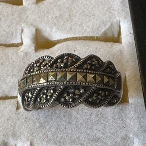 Vintage 925 Sterling Silver Judith Jack Ring with marcasite size 6 $75